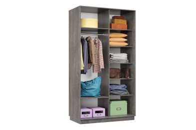 Шкаф-купе Премьер 02 (01ЗБ;01ЗБ) фасады зеркало бронза/двухдверный/Профиль чёрный муар