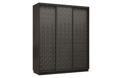 Шкафы-купе 3-х дверные, Шкаф-купе Премьер 23 (01РЧ;01РЧ;01РЧ) фасады ромб чёрный/трёхдверный/Профиль чёрный муар