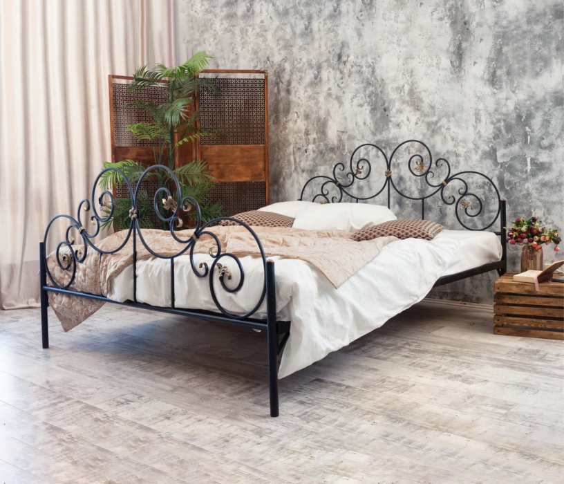 Кованые кровати, Кованая кровать Афина 1.8 с двумя спинками