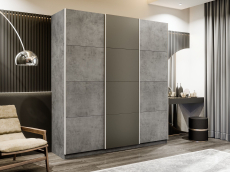 Шкафы-купе 3-х дверные, Шкаф-купе Прайм 3-х дверный Стекла хаки/ДСП/Доводчики 180х57х230