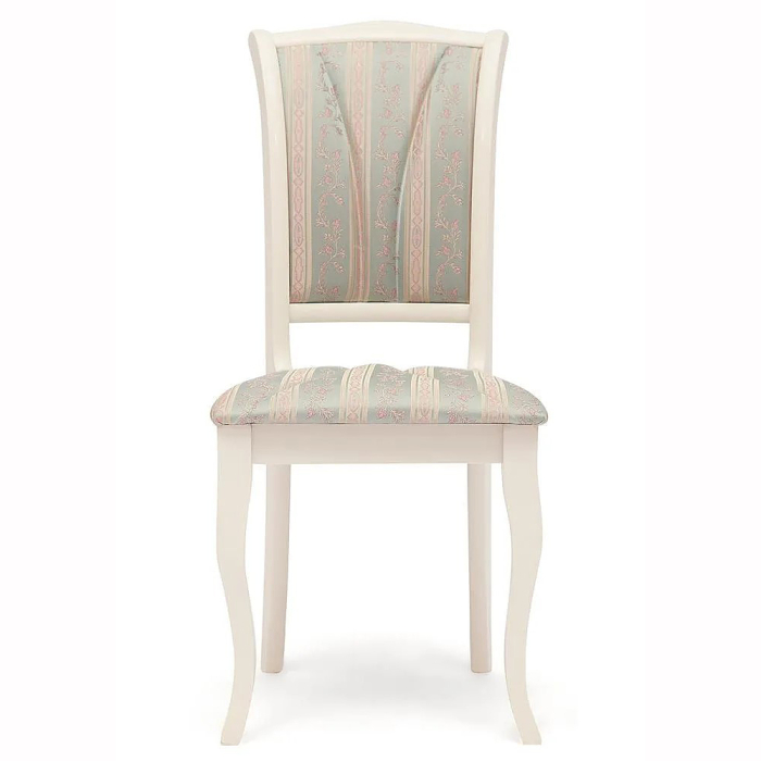 Стулья, Стул Opera, дерево гевея, ivory white, ткань бирюзовая