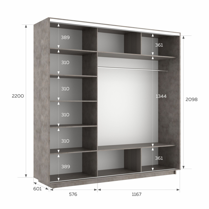Шкафы-купе 3-х дверные, Шкаф-купе Экспресс 3-х дверный Фотопечать Шары Стекла 180х60х220