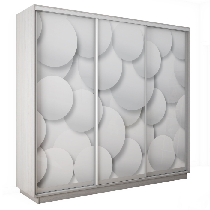 Шкафы-купе 3-х дверные, Шкаф-купе Экспресс 3-х дверный Фотопечать Шары Стекла 210х60х240