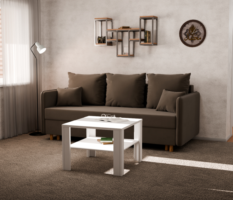 Диваны кровати со спальным местом, Прямой диван Санти,еврокнижка,велюр