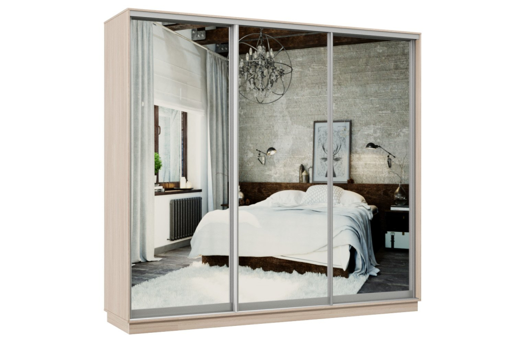 Шкафы-купе 3-х дверные, Шкаф-купе Премьер Лайт 60 (01;01;01) трехдверный