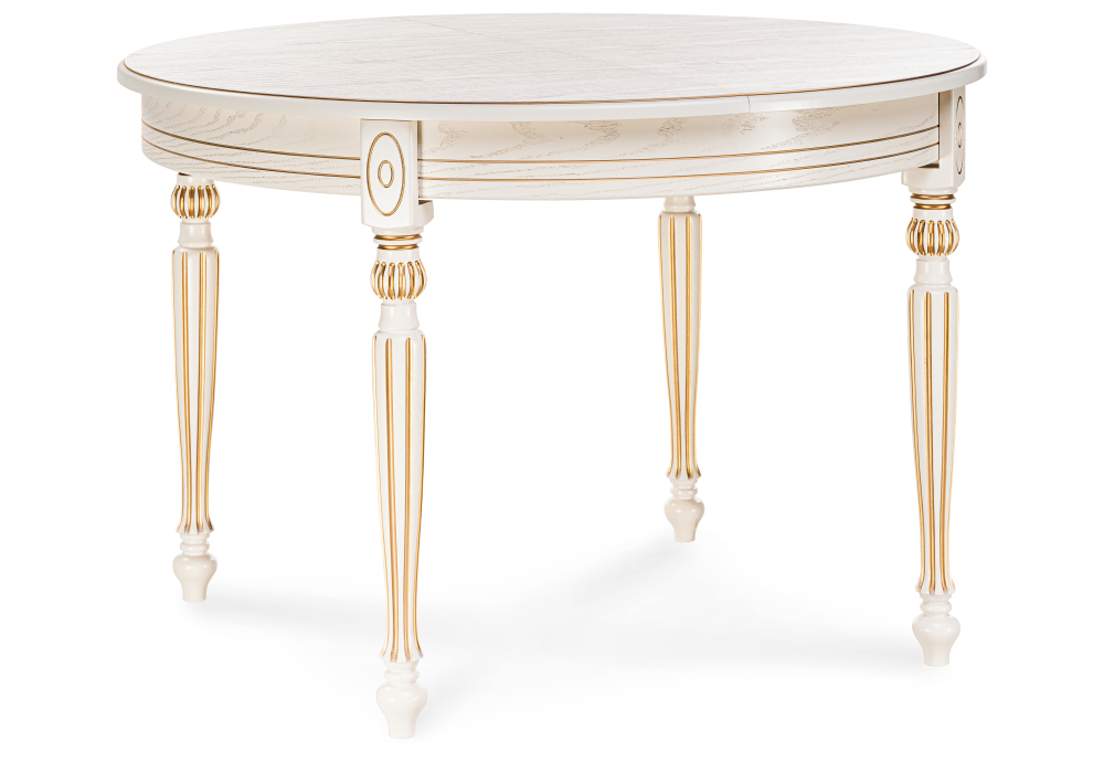 Обеденные столы, Стол деревянный Брейзер  (молочный / золото)