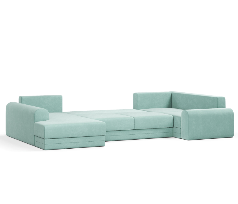 Диваны угловые в гостиную, Угловой диван Модерно П-образный, велюр