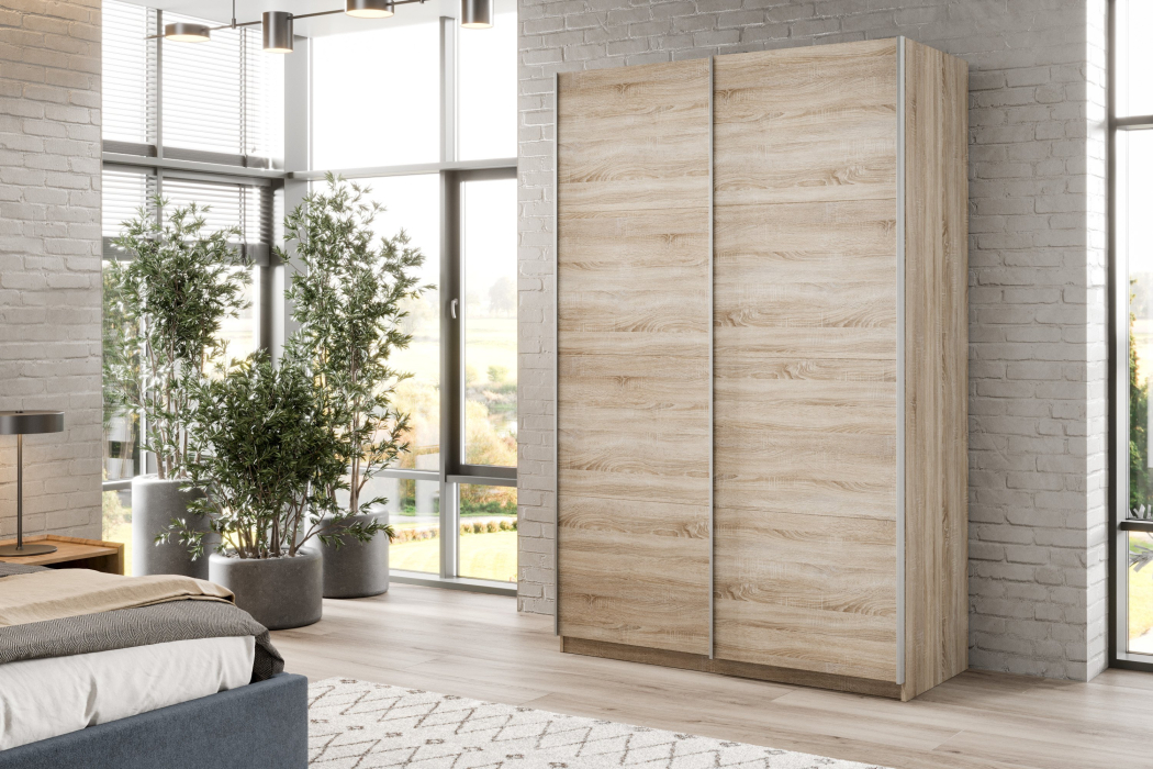 Шкафы-купе 2-х дверные, Шкаф-купе Smart 1422 2х дверный (фасады ЛДСП) профиль серебро