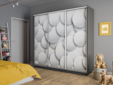 Шкафы-купе 3-х дверные, Шкаф-купе Экспресс 3-х дверный Фотопечать Шары Стекла 240х45х240