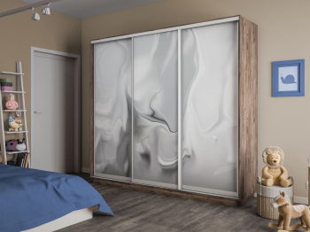 Шкаф-купе Экспресс 3-х дверный Фотопечать Шелк Стекла 180х45х220