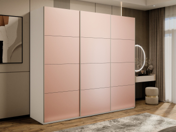 Шкаф-купе Эста 3-х дверный Стекла пудра/Доводчик 240х66х240