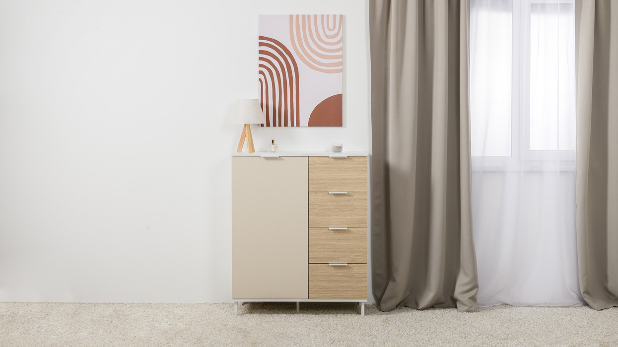 Детские комоды, Комод Марвэл 16.234.01, белая шагрень, сатин, плэйн