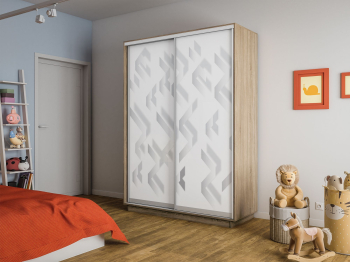 Шкаф-купе Экспресс 2-х дверный Фотопечать Ленты Стекла 120х60х240