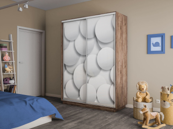 Шкаф-купе Экспресс 2-х дверный Фотопечать Шары Стекла 140х45х220