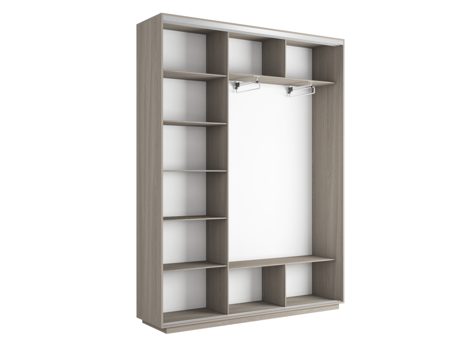 Шкафы-купе 3-х дверные, Шкаф-купе Экспресс Медиум (1 зеркало) трио 2400 x 2100 x 450
