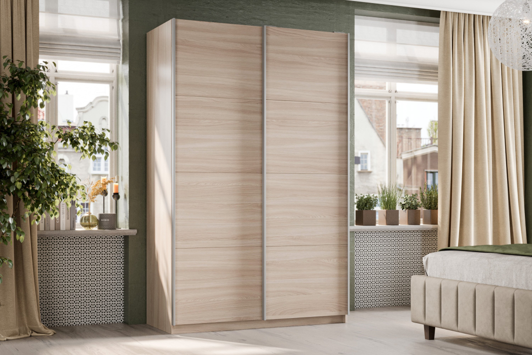 Шкафы-купе 2-х дверные, Шкаф-купе Smart 1224 2х дверный (фасады ЛДСП) профиль серебро