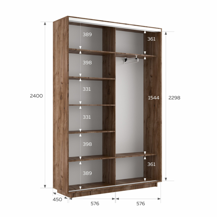 Шкафы-купе 2-х дверные, Шкаф-купе Экспресс 2-х дверный Фотопечать Ленты Стекла 120х45х240