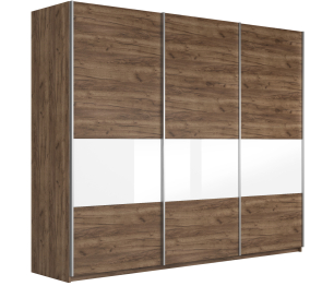 Шкаф-купе Прайм ДСП/Стекло белое, 240х57х230