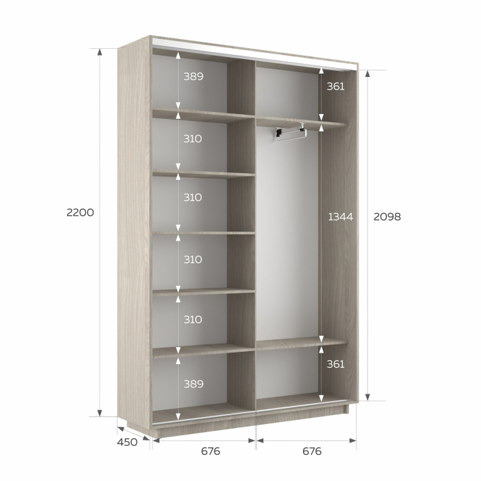 Шкафы-купе 2-х дверные, Шкаф-купе Экспресс 2-х дверный Фотопечать Шары Стекла 140х45х220