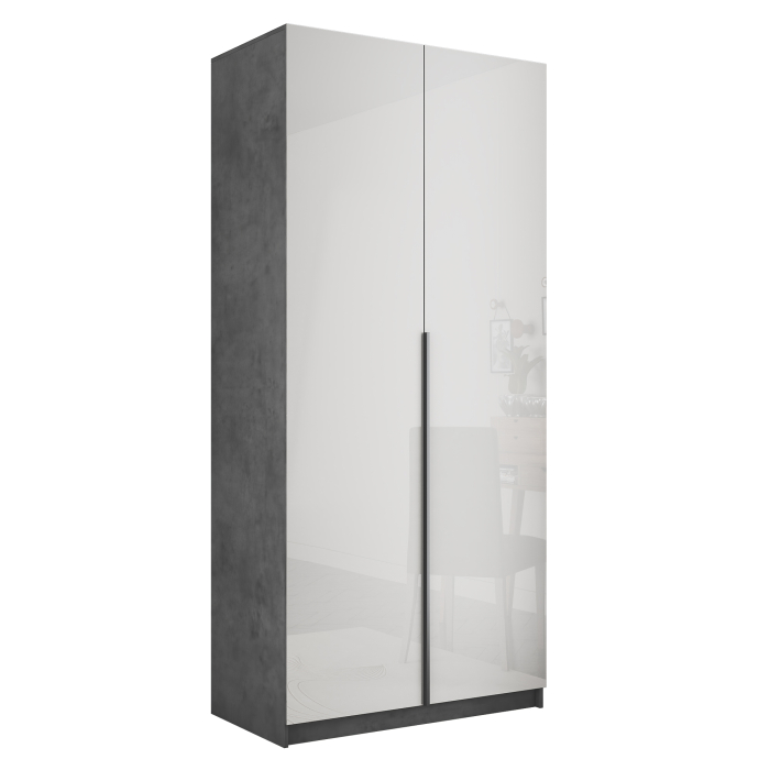 Шкафы распашные, Шкаф распашной Е1 Локер 101x52.5x220 см, с белым стеклом