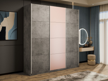 Шкаф-купе Прайм 3-х дверный Стекла пудра/ДСП/Доводчики 210х57х230