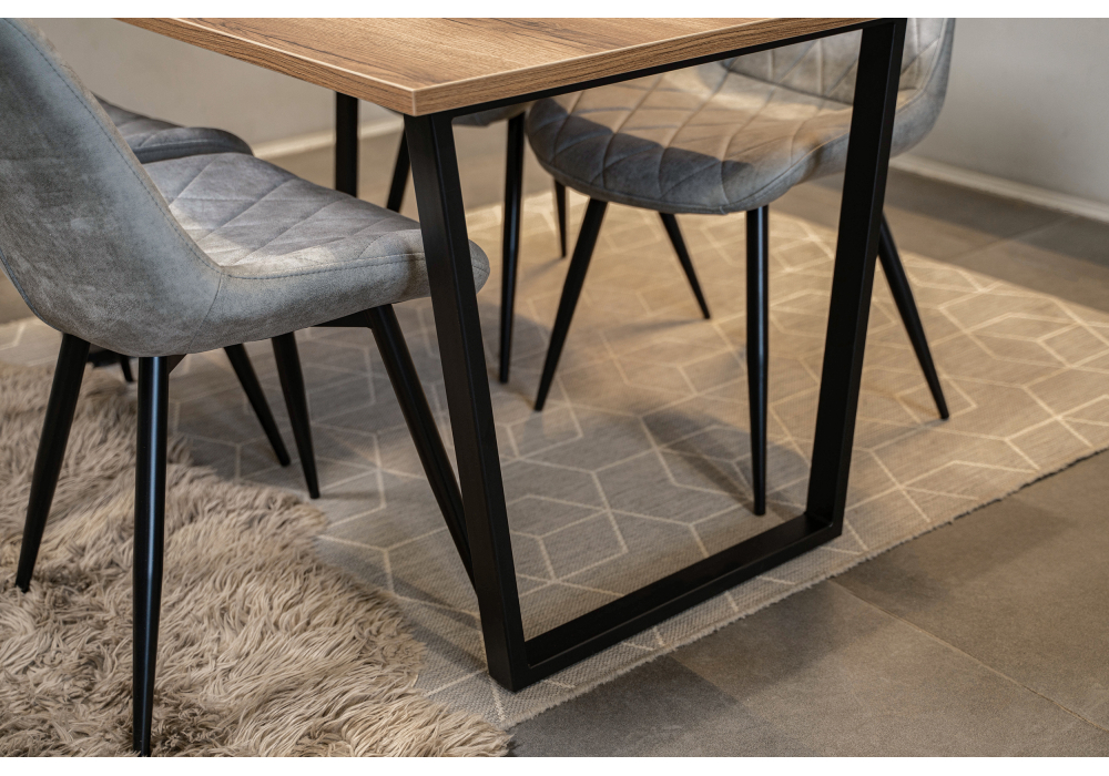 Обеденные столы, Стол деревянный Лота Лофт 140 25 мм (матовый черный)