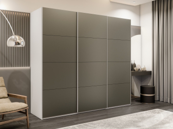 Шкаф-купе Эста 3-х дверный Стекла хаки/Доводчик 300х66х240