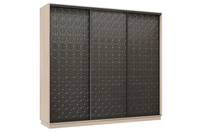 Шкаф-купе Премьер 57 (01РЧ;01РЧ;01РЧ) фасады ромб чёрный/трёхдверный/Профиль чёрный муар