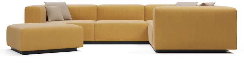 Диван угловой модульный нераскладной Наполи 3, велюр