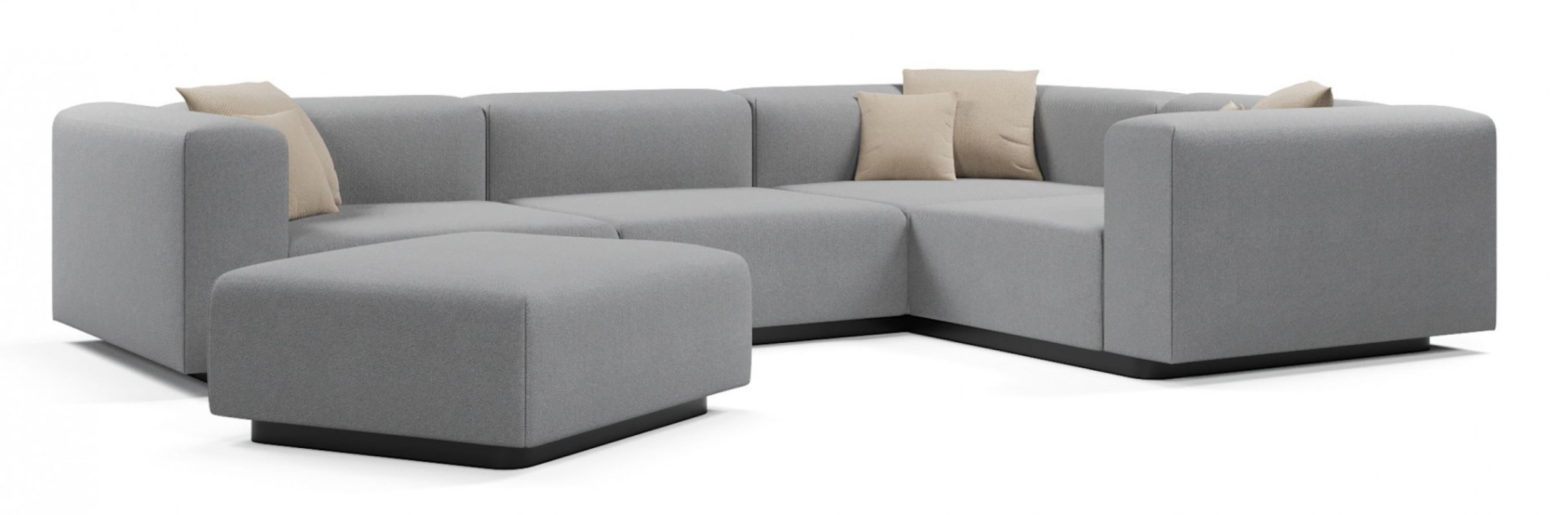 Диваны угловые в гостиную, Диван угловой модульный нераскладной Наполи 3, велюр