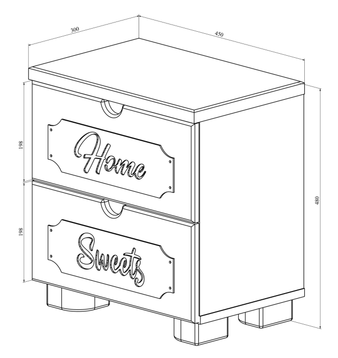 Прикроватные тумбы, Тумба прикроватная ДримСтар ДС-14