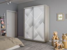 Шкафы-купе 2-х дверные, Шкаф-купе Экспресс 2-х дверный Фотопечать Квадрат Стекла 120х45х220