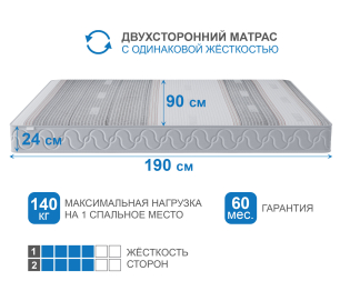 Столлайн / Матрас Премиум-Ориент в чехле Magnetic 900х1900