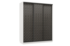 Шкафы-купе 3-х дверные, Шкаф-купе Премьер 24 (01РЧ;01РЧ;01РЧ) фасады ромб чёрный/трёхдверный/Профиль чёрный муар
