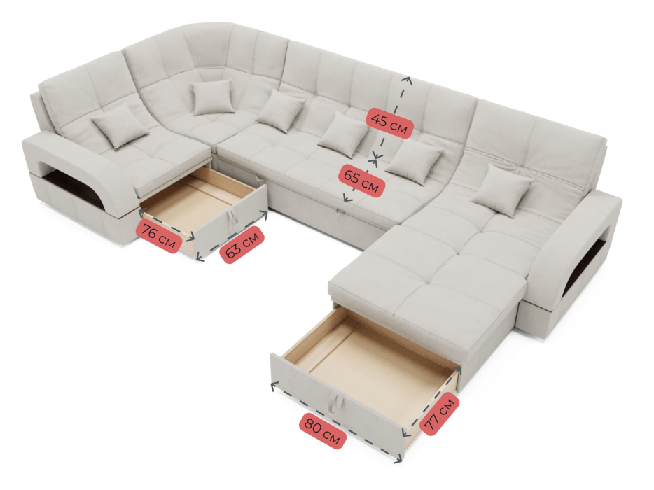 Диваны угловые в гостиную, Модульный диван Майами-4,венеция,велюр