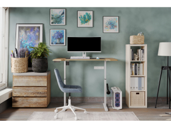 Компьютерный стол Маркос с механизмом подъема 120х75х75, белый