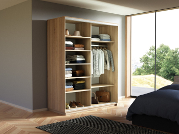 Шкаф-купе Экспресс 2-х дверный Фотопечать Ленты Стекла 140х60х220