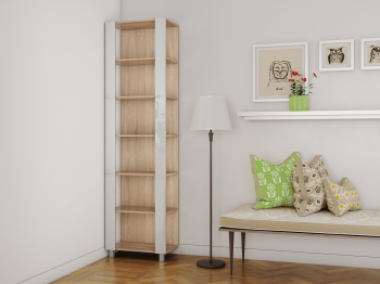 Стеллаж модульный Универсальный 35х60х220 Белое стекло