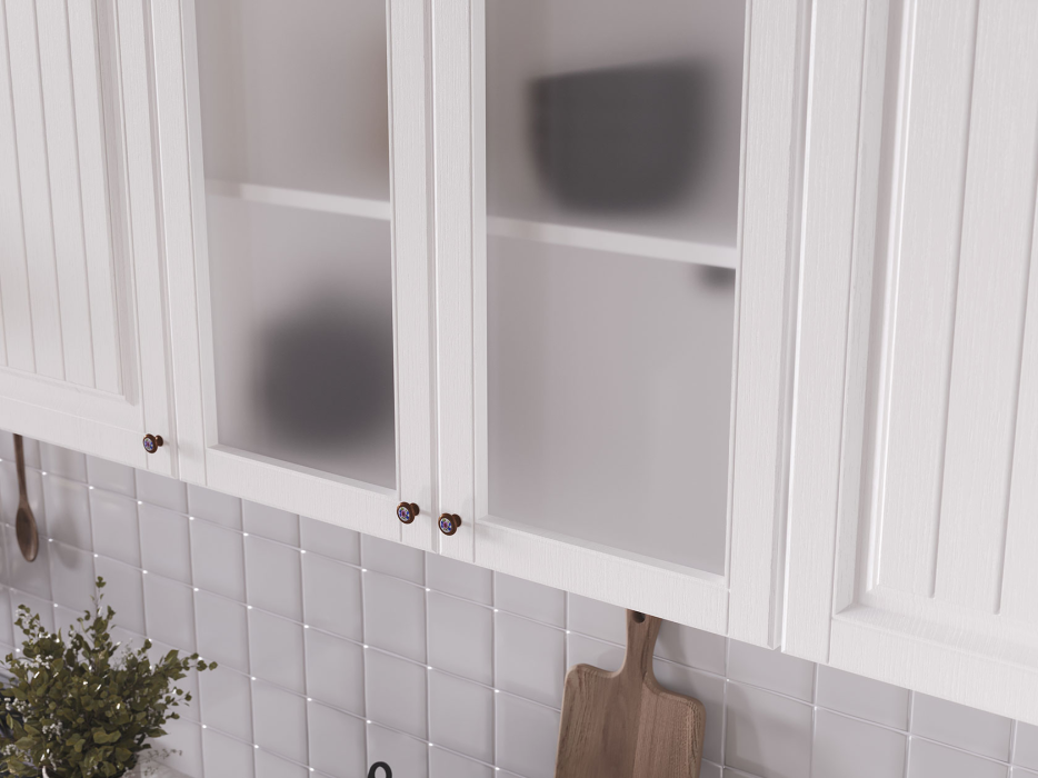 Кухонные гарнитуры, Кухонный гарнитур МДФ Хозяюшка, 1,8 м, акация белая, трюфель