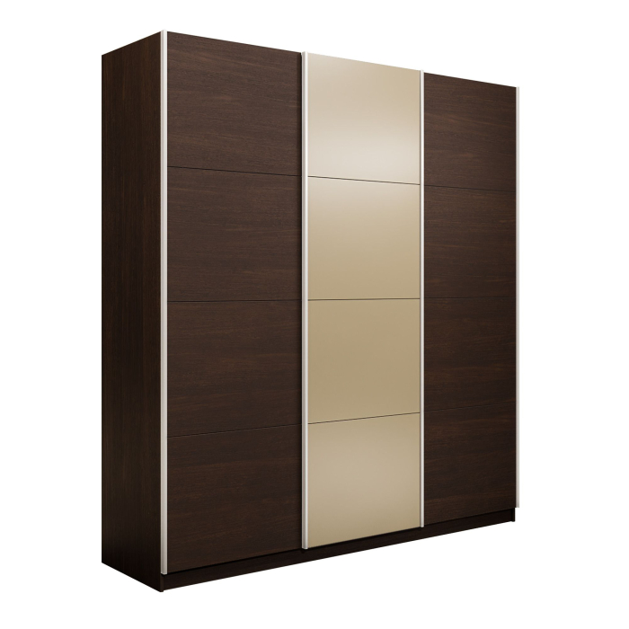 Шкафы-купе 3-х дверные, Шкаф-купе Прайм 3-х дверный Стекла фисташка/ДСП/Доводчики 210х57х230