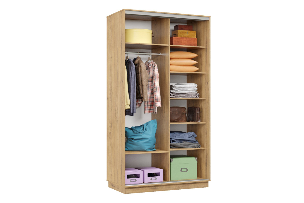 Шкафы-купе 2-х дверные, Шкаф-купе Премьер Лайт 02 Мини П-3159 двухдверный