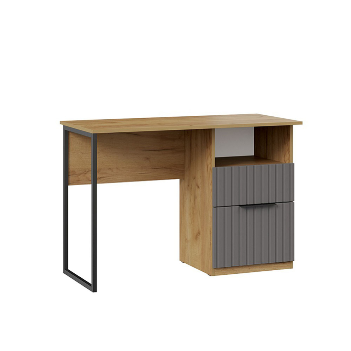 Детские столы, Стол письменный Хилтон тип 1, дуб крафт золотой, графит матовый