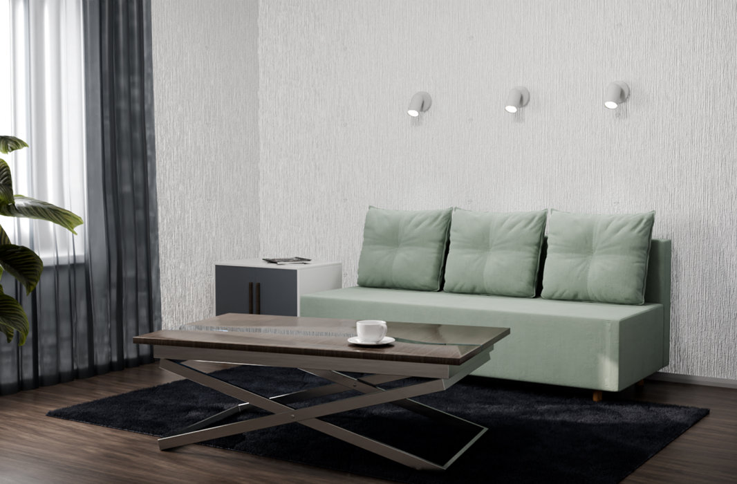 Диваны еврокнижки, Прямой диван Сияние,еврокнижка,велюр