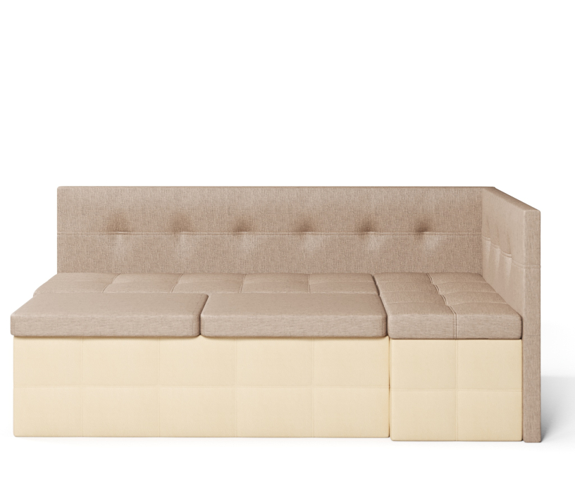 Диваны угловые кухонные, Диван кухонный угловой Домино 2 выкатной, рогожка+экокожа