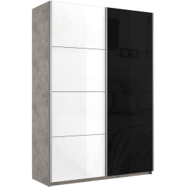 Шкаф-купе Прайм 2-х дверный Стекло белое/Стекло черное/Доводчики 160х57х230
