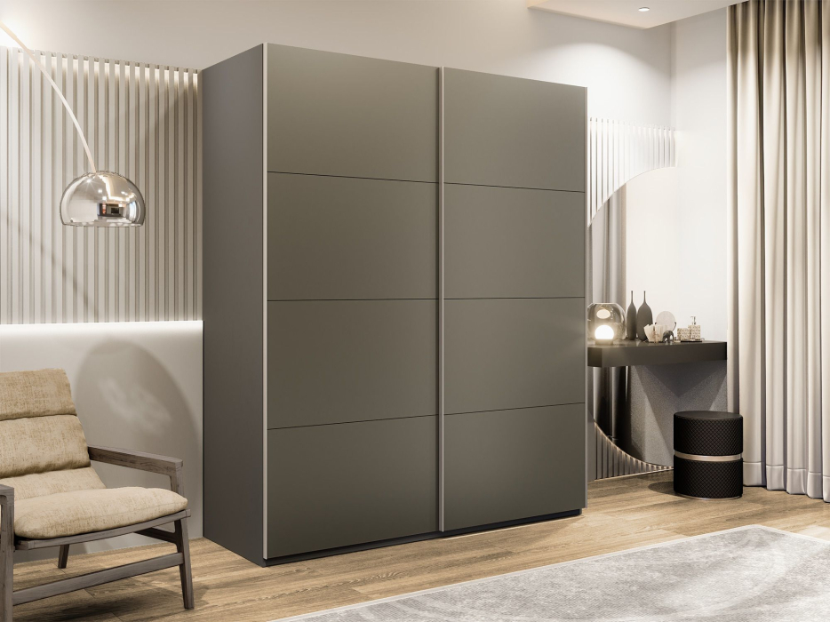 Шкафы-купе 2-х дверные, Шкаф-купе Эста 2-х дверный Стекла хаки/Доводчик 160х66х240