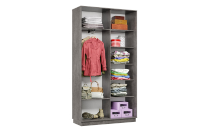 Шкаф-купе Премьер 03 (11ЗГ;11ЗГ) фасады зеркало графит/двухдверный/Профиль чёрный муар