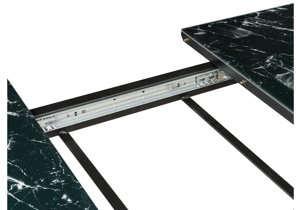 Обеденные столы, Стол стеклянный Иматра черный мрамор/черная шагрень/камень