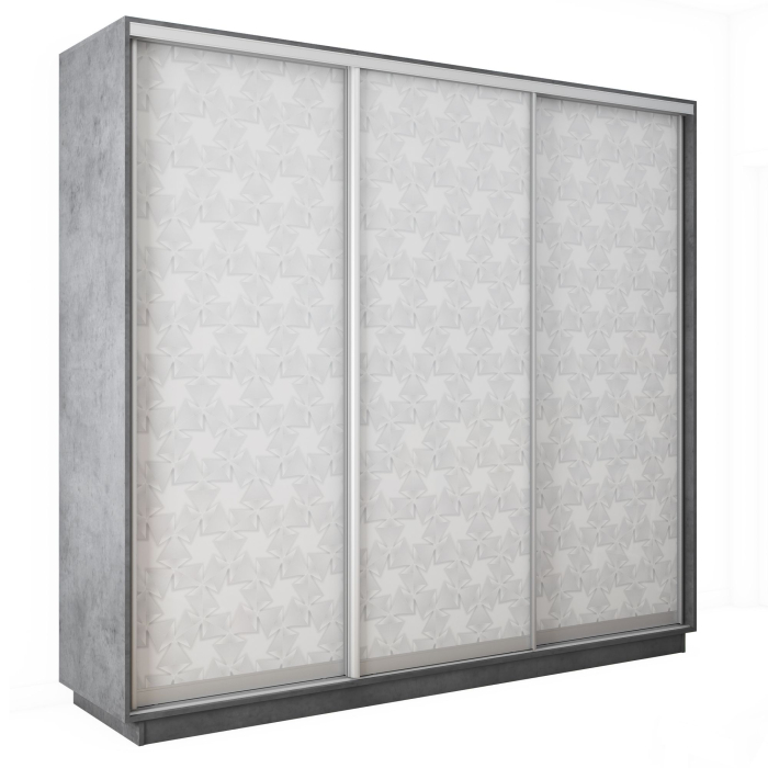 Шкафы-купе 3-х дверные, Шкаф-купе Экспресс 3-х дверный Фотопечать Калейдоскоп Стекла 210х60х240