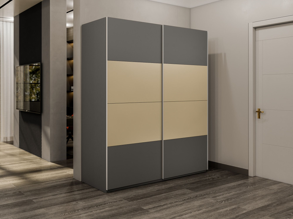 Шкафы-купе 2-х дверные, Шкаф-купе Эста 2-х дверный ДСП/Стекла фисташка/Доводчик 200х66х240